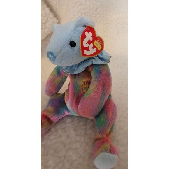 TY Beanie Baby - MARCH the Birthday Bear AQUARIUS Plush Toy - Picture 4 of 12